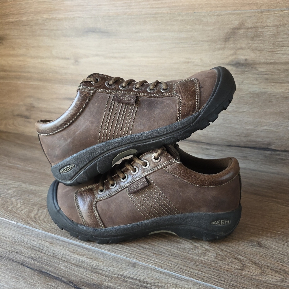 KEEN Shoes Men's 7.5 | Austin Leather Oxford Brown